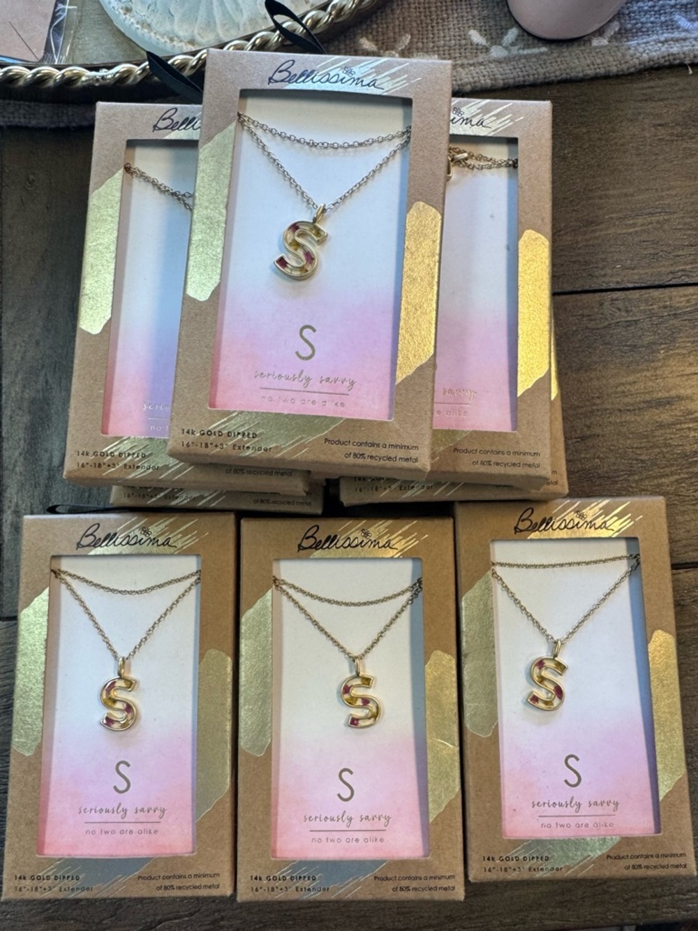 Bellissima 14K Gold‎ Dipped Initial 'S' Necklace